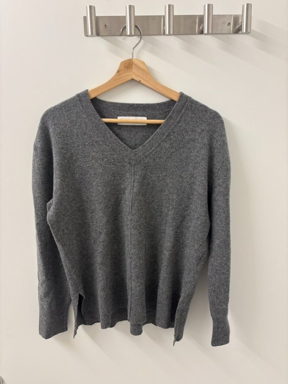 Samsøe Samsøe gray wool v-neck sweater